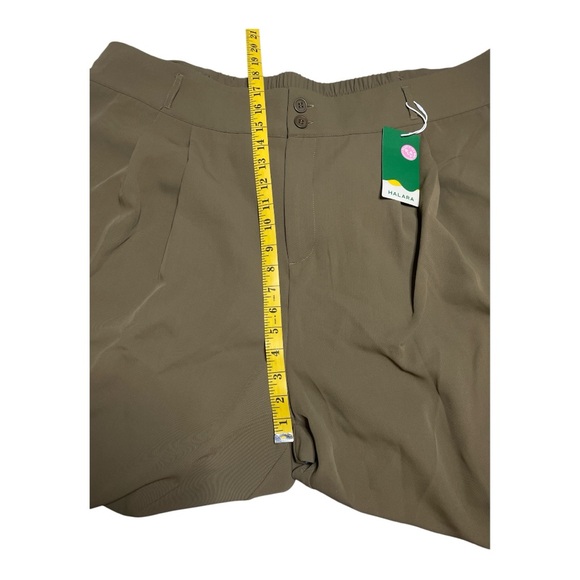 HALARA High Waisted Button Zipper Side Pocket Shirred Straight Leg Work Pants - Picture 6 of 6